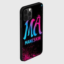 Чехол для iPhone 12 Pro Maneskin - neon gradient, цвет: 3D-черный — фото 2