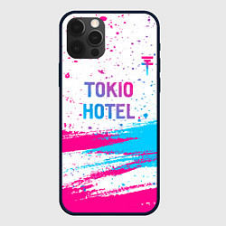 Чехол для iPhone 12 Pro Tokio Hotel neon gradient style посередине, цвет: 3D-черный