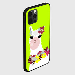 Чехол для iPhone 12 Pro Лама - альпака в венке, цвет: 3D-черный — фото 2