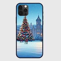 Чехол для iPhone 12 Pro Городская новогодняя елка, цвет: 3D-черный