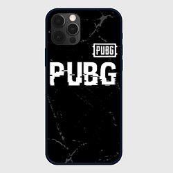 Чехол для iPhone 12 Pro PUBG glitch на темном фоне посередине, цвет: 3D-черный