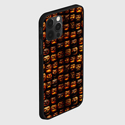 Чехол для iPhone 12 Pro Тыквы страшные зубастые, цвет: 3D-черный — фото 2