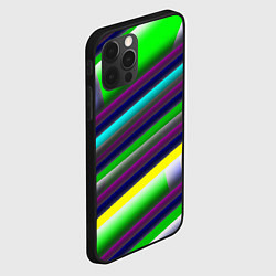 Чехол для iPhone 12 Pro Размытые абстрактные полосы, цвет: 3D-черный — фото 2