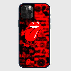 Чехол для iPhone 12 Pro Rolling Stones logo групп, цвет: 3D-черный