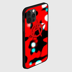 Чехол для iPhone 12 Pro Анархия красные краски, цвет: 3D-черный — фото 2