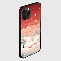 Чехол для iPhone 12 Pro Завораживающий зимний пейзаж, цвет: 3D-черный — фото 2