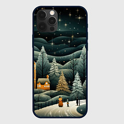 Чехол для iPhone 12 Pro Зима в городе ожидание праздника, цвет: 3D-черный