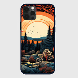 Чехол для iPhone 12 Pro Мерцание праздника новогодний орнамент, цвет: 3D-черный