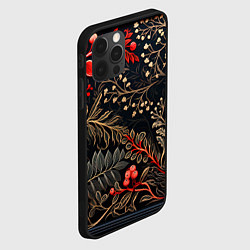 Чехол для iPhone 12 Pro Заснеженные тропы новогодний орнамент, цвет: 3D-черный — фото 2