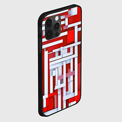 Чехол для iPhone 12 Pro Полосы на красном фоне, цвет: 3D-черный — фото 2