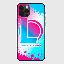 Чехол для iPhone 12 Pro League of Legends neon gradient style, цвет: 3D-черный