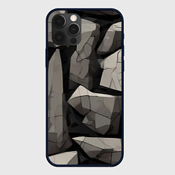 Чехол для iPhone 12 Pro Мегалиты хаотичной формы, цвет: 3D-черный