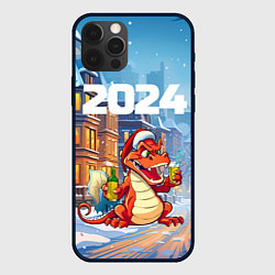 Чехол для iPhone 12 Pro 2024 дракон с шампанским, цвет: 3D-черный