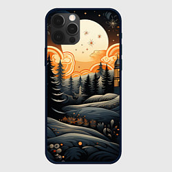 Чехол для iPhone 12 Pro Хрустальные новогодние рисунки, цвет: 3D-черный