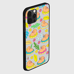 Чехол для iPhone 12 Pro Семья капибар на отдыхе, цвет: 3D-черный — фото 2