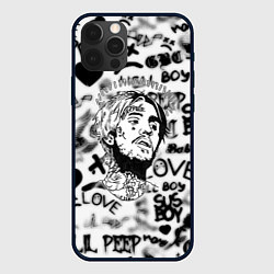 Чехол для iPhone 12 Pro Lil peep автограф, цвет: 3D-черный