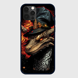 Чехол для iPhone 12 Pro Дракон зимнего леса, цвет: 3D-черный