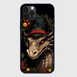 Чехол для iPhone 12 Pro Ледяной дракон праздника, цвет: 3D-черный
