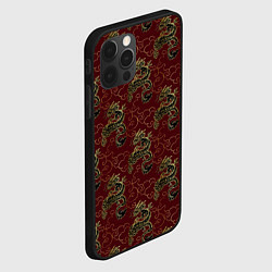 Чехол для iPhone 12 Pro Азиатский стиль дракона, цвет: 3D-черный — фото 2