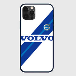 Чехол для iPhone 12 Pro Volvo - white and blue, цвет: 3D-черный