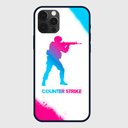 Чехол для iPhone 12 Pro Counter Strike neon gradient style, цвет: 3D-черный