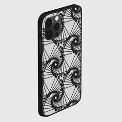 Чехол для iPhone 12 Pro Треугольник и линии, цвет: 3D-черный — фото 2