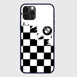 Чехол для iPhone 12 Pro BMW black geometry splash, цвет: 3D-черный