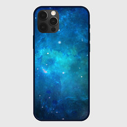Чехол для iPhone 12 Pro Голубой космос, цвет: 3D-черный