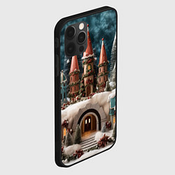 Чехол для iPhone 12 Pro Деревенские домики зимой, цвет: 3D-черный — фото 2