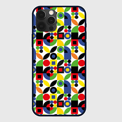 Чехол для iPhone 12 Pro Паттерн из геометрических фигур, цвет: 3D-черный
