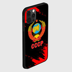 Чехол для iPhone 12 Pro СССР красные краски, цвет: 3D-черный — фото 2