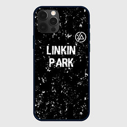 Чехол для iPhone 12 Pro Linkin Park glitch на темном фоне посередине, цвет: 3D-черный