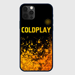 Чехол для iPhone 12 Pro Coldplay - gold gradient посередине, цвет: 3D-черный