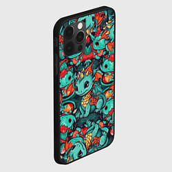 Чехол для iPhone 12 Pro Драконы с ёлками, цвет: 3D-черный — фото 2