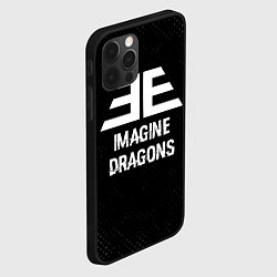 Чехол для iPhone 12 Pro Imagine Dragons glitch на темном фоне, цвет: 3D-черный — фото 2