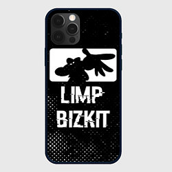 Чехол для iPhone 12 Pro Limp Bizkit glitch на темном фоне, цвет: 3D-черный