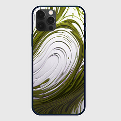 Чехол для iPhone 12 Pro Бело-зеленая краска, цвет: 3D-черный