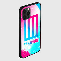 Чехол для iPhone 12 Pro Paramore neon gradient style, цвет: 3D-черный — фото 2