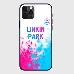 Чехол для iPhone 12 Pro Linkin Park neon gradient style посередине, цвет: 3D-черный