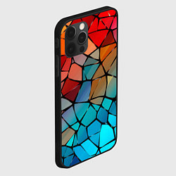 Чехол для iPhone 12 Pro Красно-синяя витражная мозаика, цвет: 3D-черный — фото 2