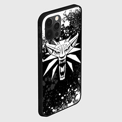 Чехол для iPhone 12 Pro Медальон ведьмака - брызги, цвет: 3D-черный — фото 2