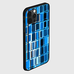 Чехол для iPhone 12 Pro Синие прямоугольники, цвет: 3D-черный — фото 2
