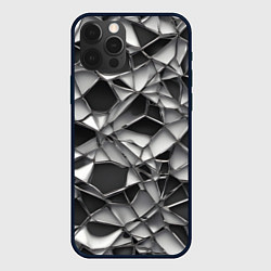 Чехол для iPhone 12 Pro Чёрно-белая сетка, цвет: 3D-черный