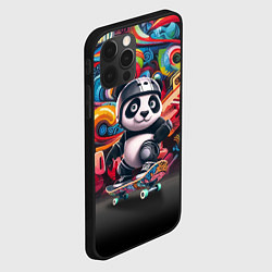 Чехол для iPhone 12 Pro Панда - крутой скейтбордист на фоне граффити, цвет: 3D-черный — фото 2