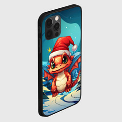 Чехол для iPhone 12 Pro Маленький новогодний милый дракошка 2024, цвет: 3D-черный — фото 2