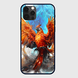 Чехол для iPhone 12 Pro Птица феникс в огне, цвет: 3D-черный