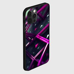 Чехол для iPhone 12 Pro Фиолетовая абстрактная конструкция, цвет: 3D-черный — фото 2