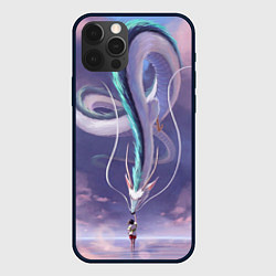 Чехол для iPhone 12 Pro Унесенные призраками- дракон и девочка, цвет: 3D-черный