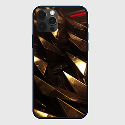 Чехол для iPhone 12 Pro Золотые камни абстракт, цвет: 3D-черный