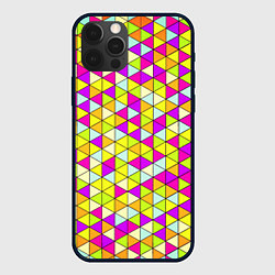 Чехол для iPhone 12 Pro Треугольный витраж, цвет: 3D-черный